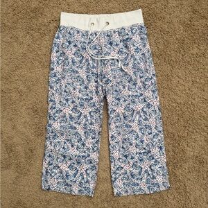 Lilly Pulitzer Pant Women Large Beach Palazzo Star Crush 30x27 Linen Core Ex